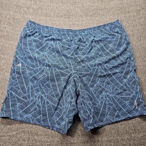 Eddie Bauer Swim Trunks Shorts Mens Medium Blue Floral XL Waist 8" Inseam Lined